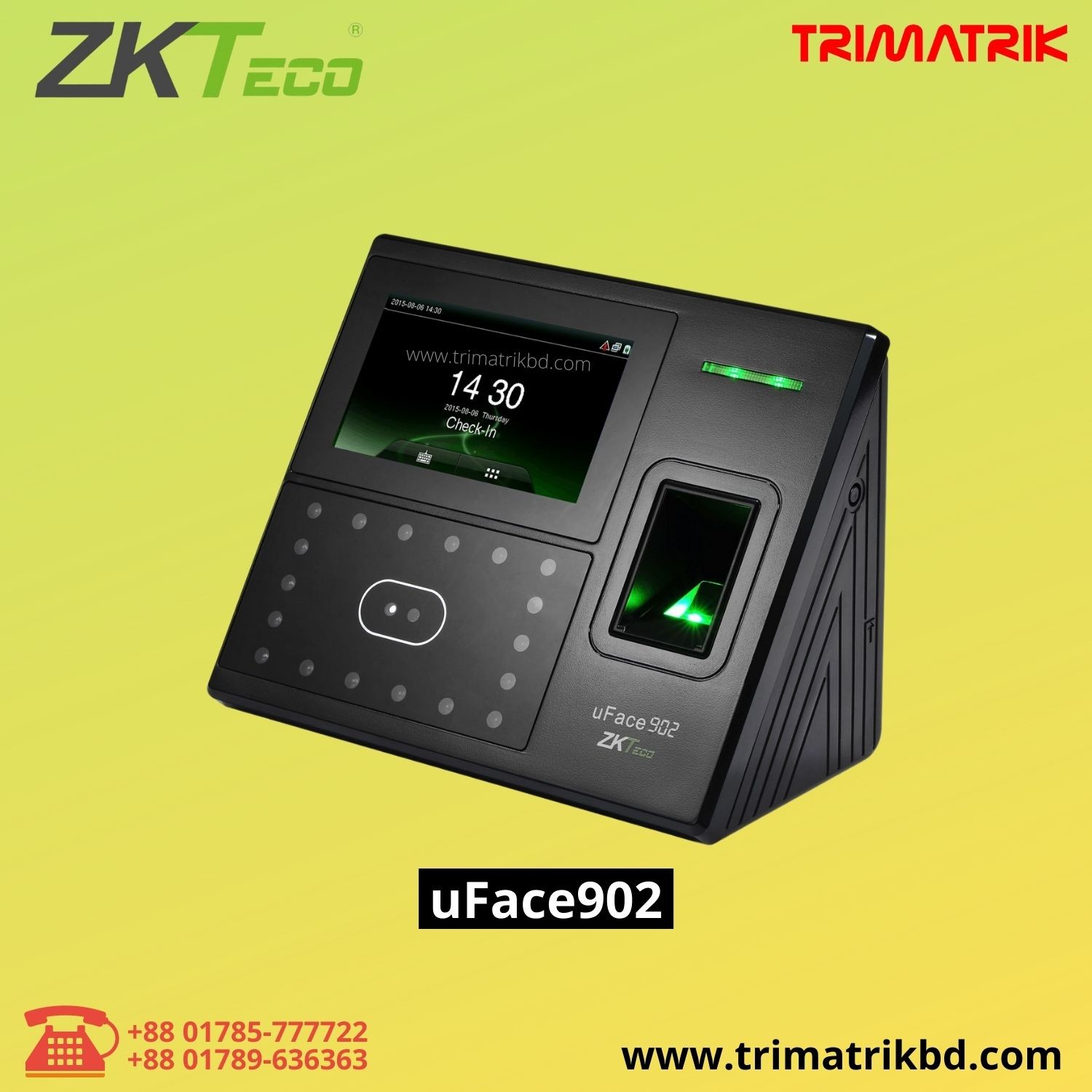 ZKTeco uFace902 Multi-Biometric Time Attendance and Access Control